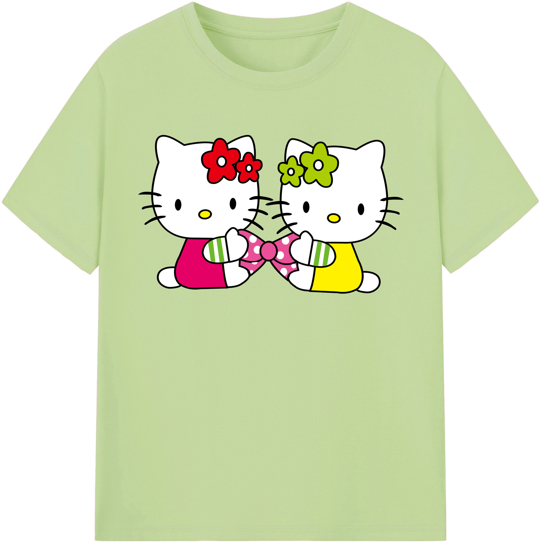 （画像用） Hello Kitty ハローキティ 綿100％半袖Tシャツ（フロントプリント）